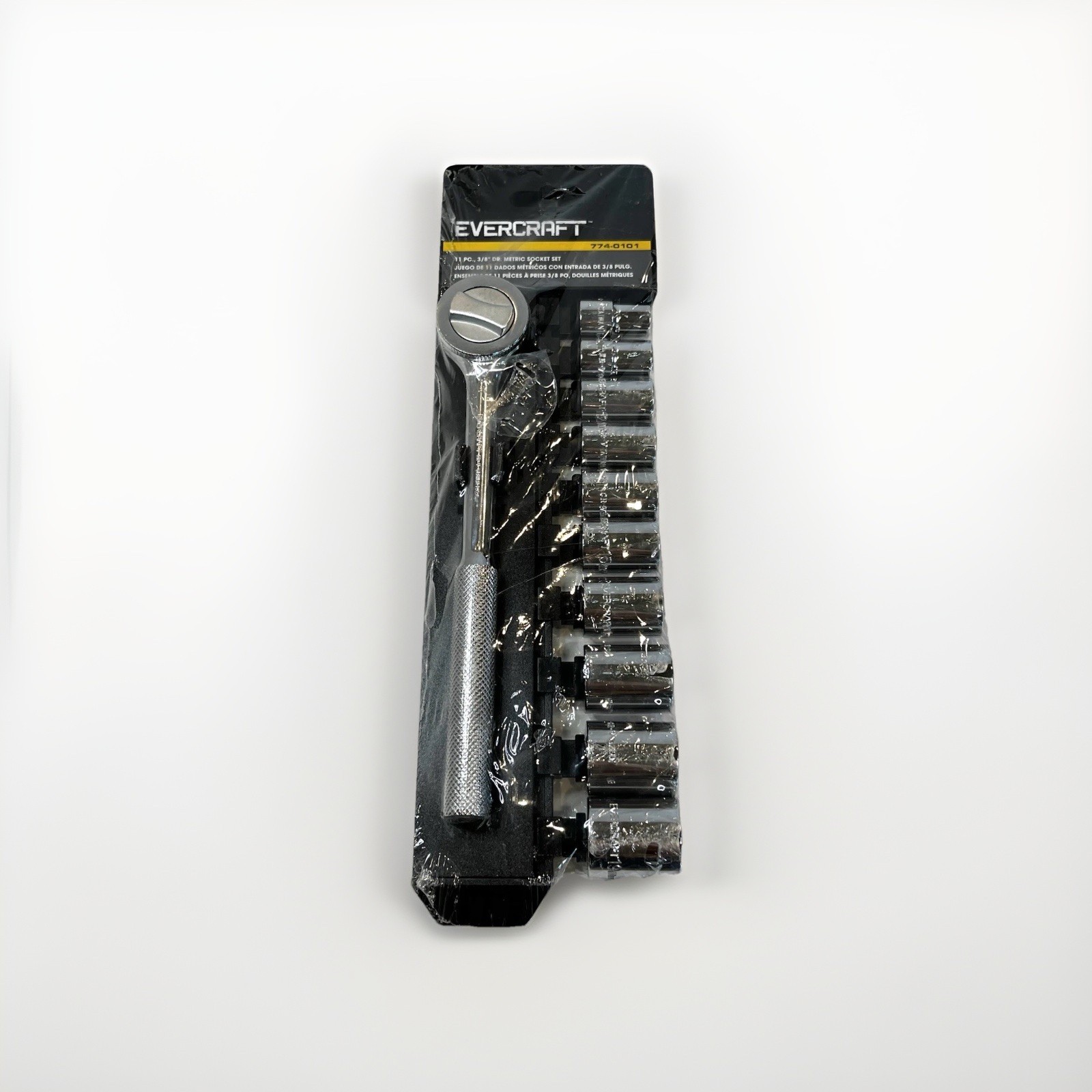 Evercraft 11 Pc 3/8” Drive Metric Socket Set Ratchet Wrench Chrome Tool Kit New