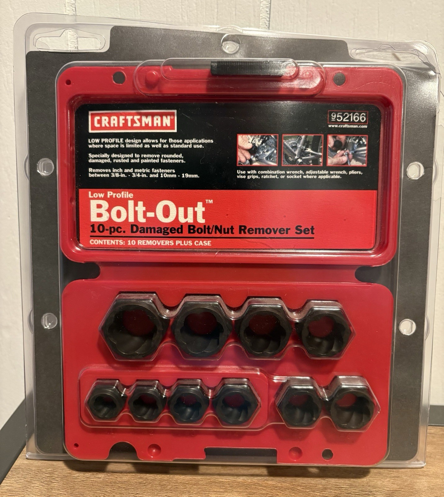 Craftsman 9-52166 Bolt Out 10-pc. Damaged Bolt /Nut Remover Set NEW