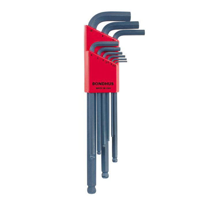 Bondhus 10999 BallDriver Tip Hex Key L-Wrench with ProGuard Finish, 9 Piece Set