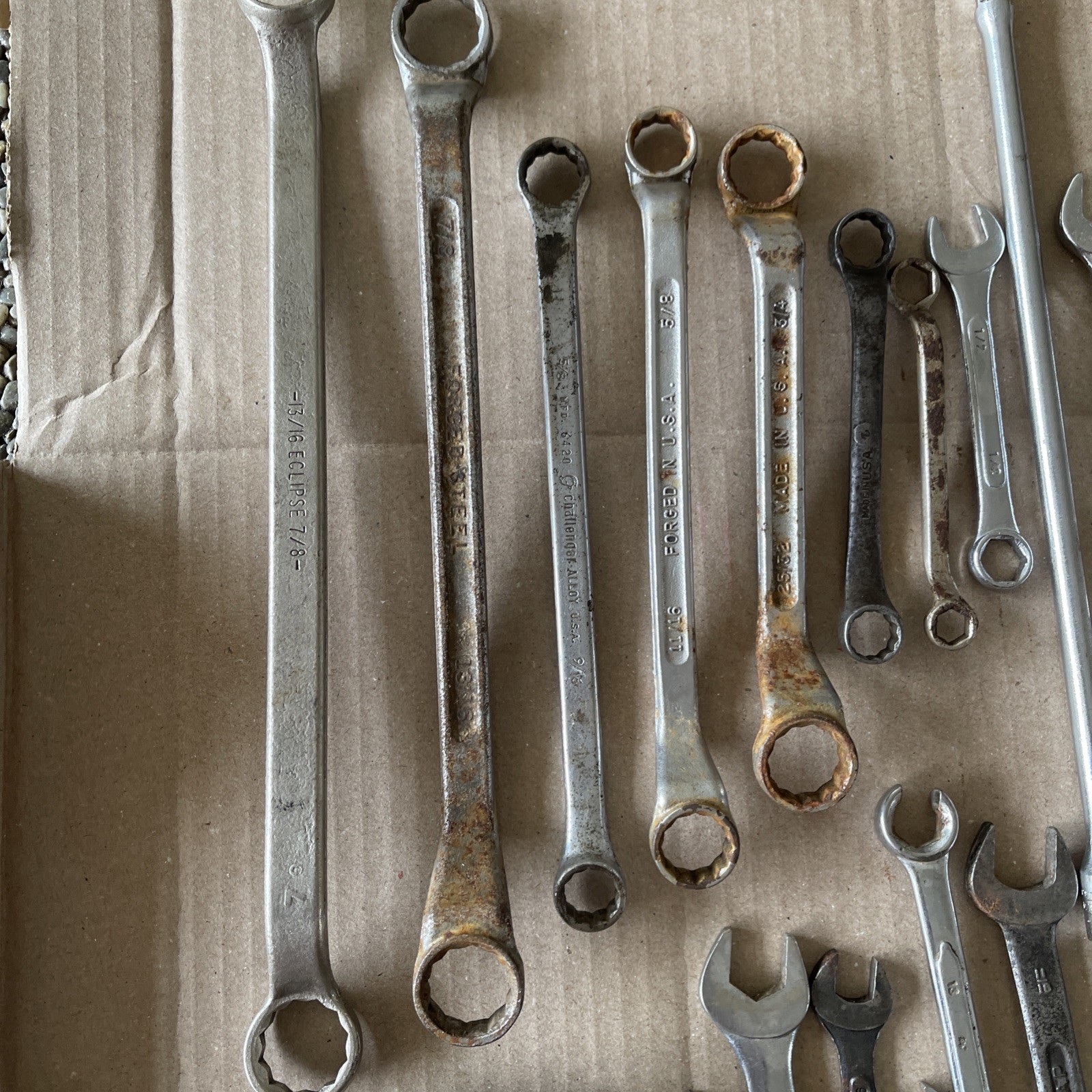 Lot of 120 + Mixed Vintage Combination & Open Box End Wrenches Sockets Tools