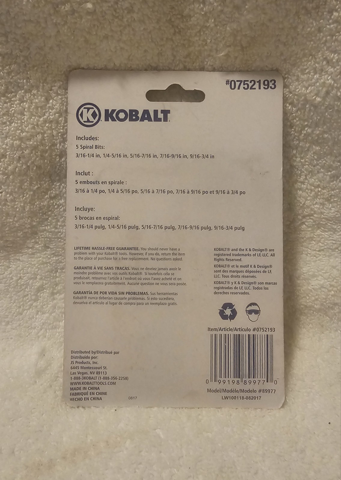 Kobalt 5 Pc Spiral Screw Extraction Set Covering 3/16″ – 3/4″ Extractor #0752193