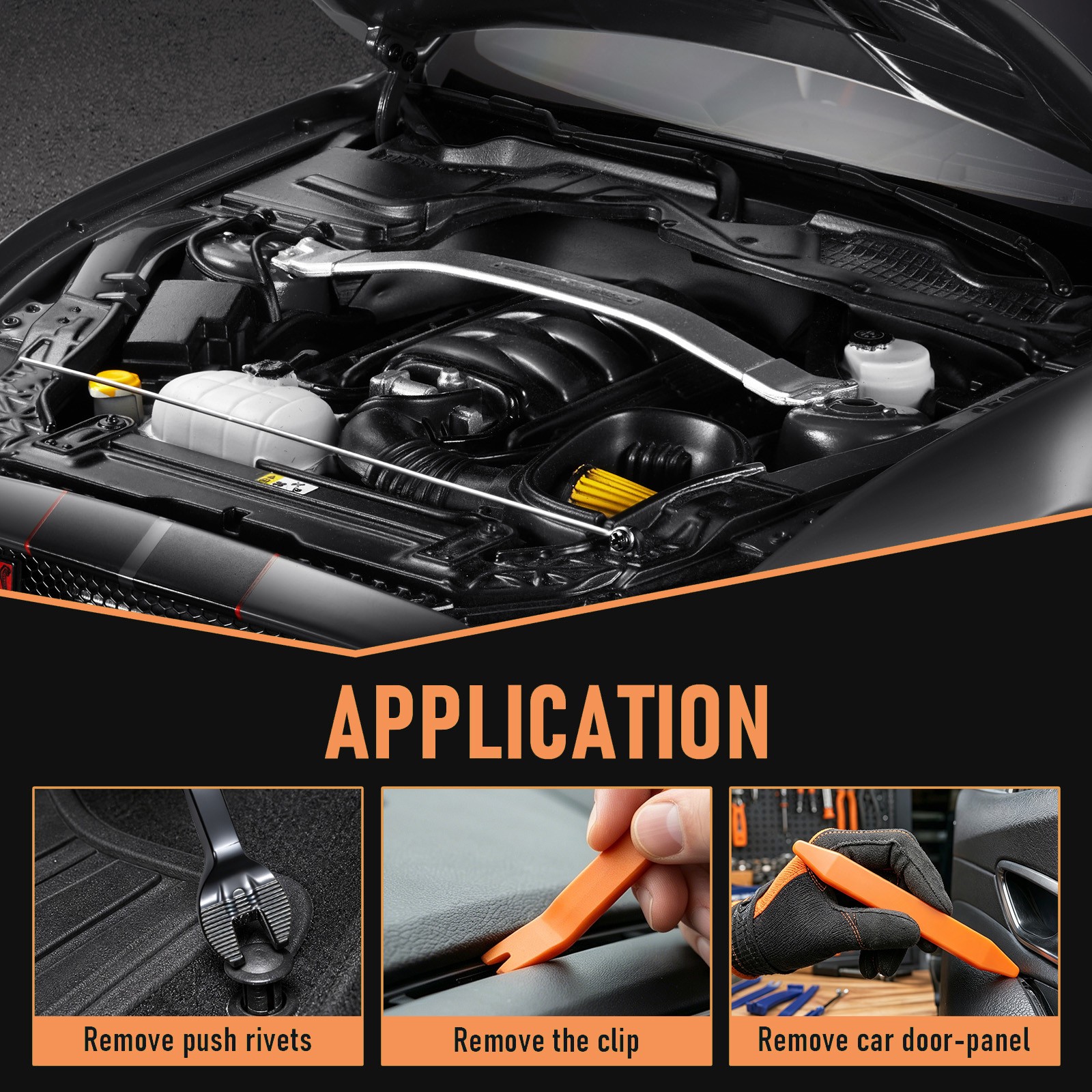 5pcs Car Door Trim Removal Tool Pry Panel Dash Radio Body Clip Installer Kit Set