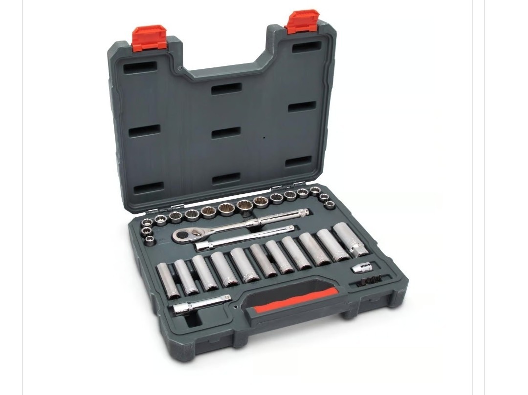 Crescent 3/8 in. drive SAE 6 and 12 Point Socket Wrench Set 35 pc. Open Box New