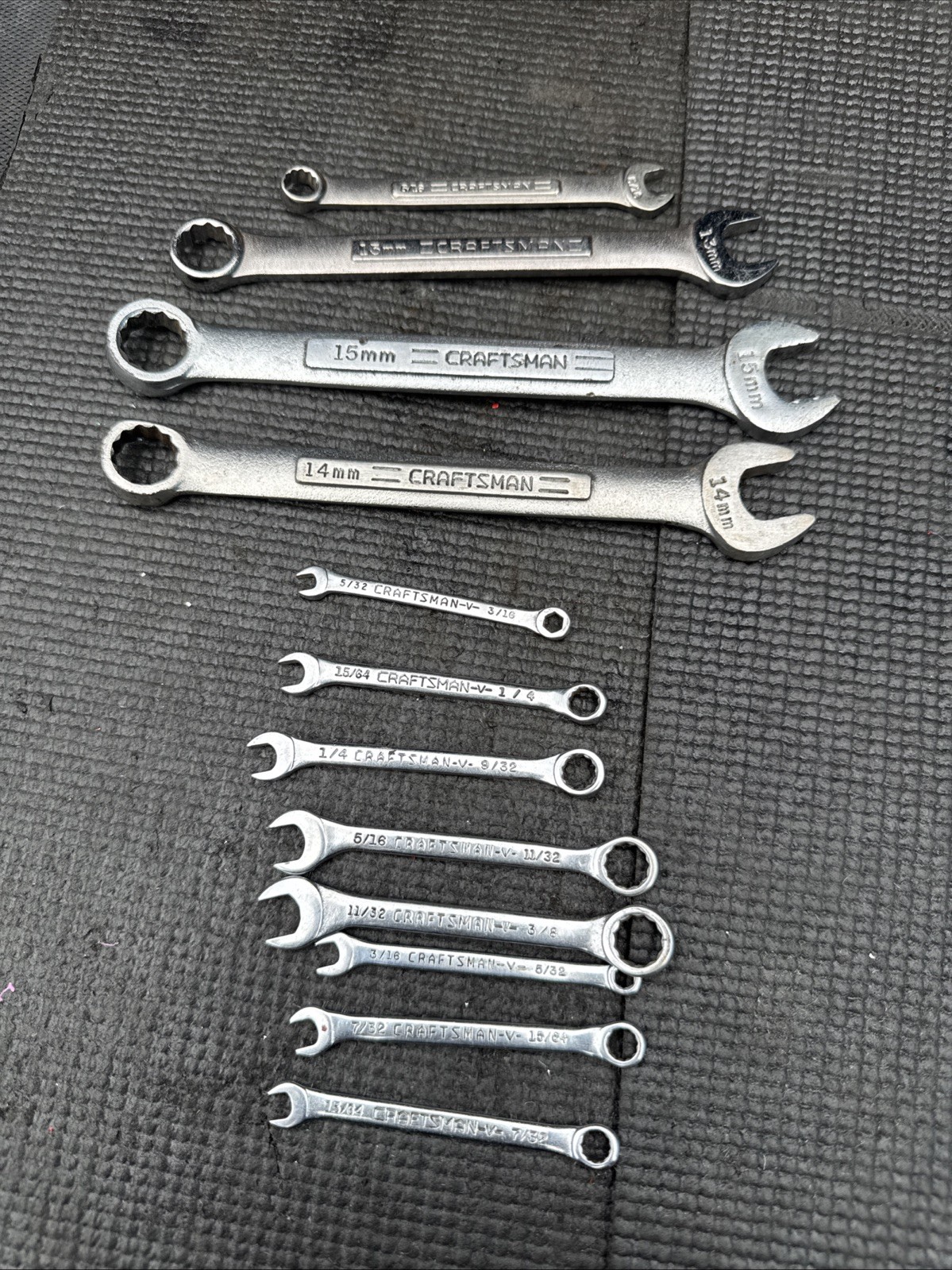 Sears Craftsman USA 12pc Wrench Lot Ignition & Combination 13/14/15mm 5/16 V Set