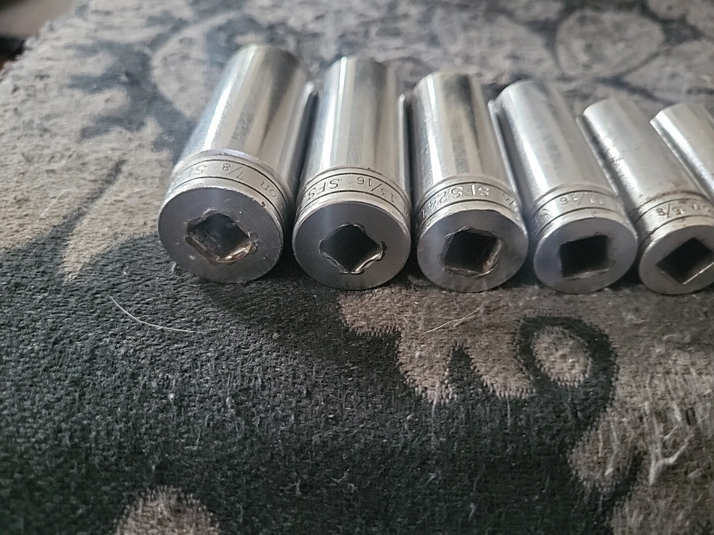 Snap-on 11pc 3/8″ Drive SAE 6pt Deep Chrome Standard Socket Set Deepwell