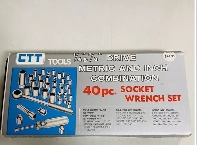 CTT Tools 40pc Socket Set NOS