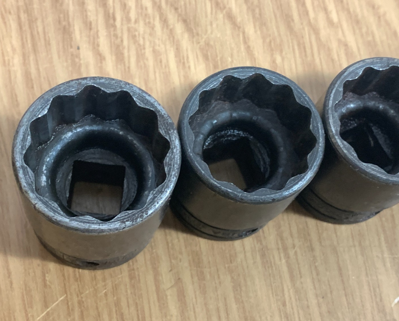 (6) Snap-On Shallow Socket 1/2″ Drive 12 Pt 1 1/16 1″ 15/16 13/16 11/16, 5/8 USA
