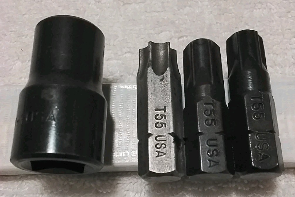 4pc CAL-VAN #1171/2″ DRIVE ADAPTER TORX T-55 SECURITY &T-55 USA 🇺🇸