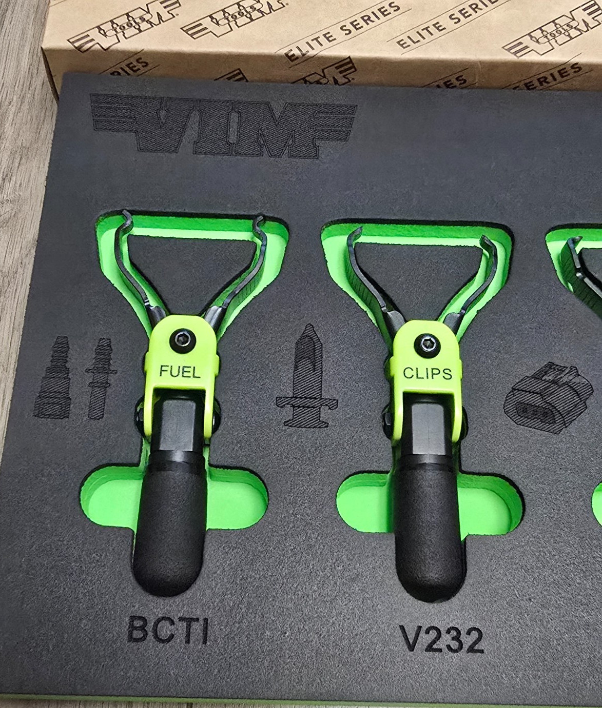 Vim Tools 5pc Flex Finger Clip, Puller & Disconnect Tool Set w/Foam Tray #FPK100