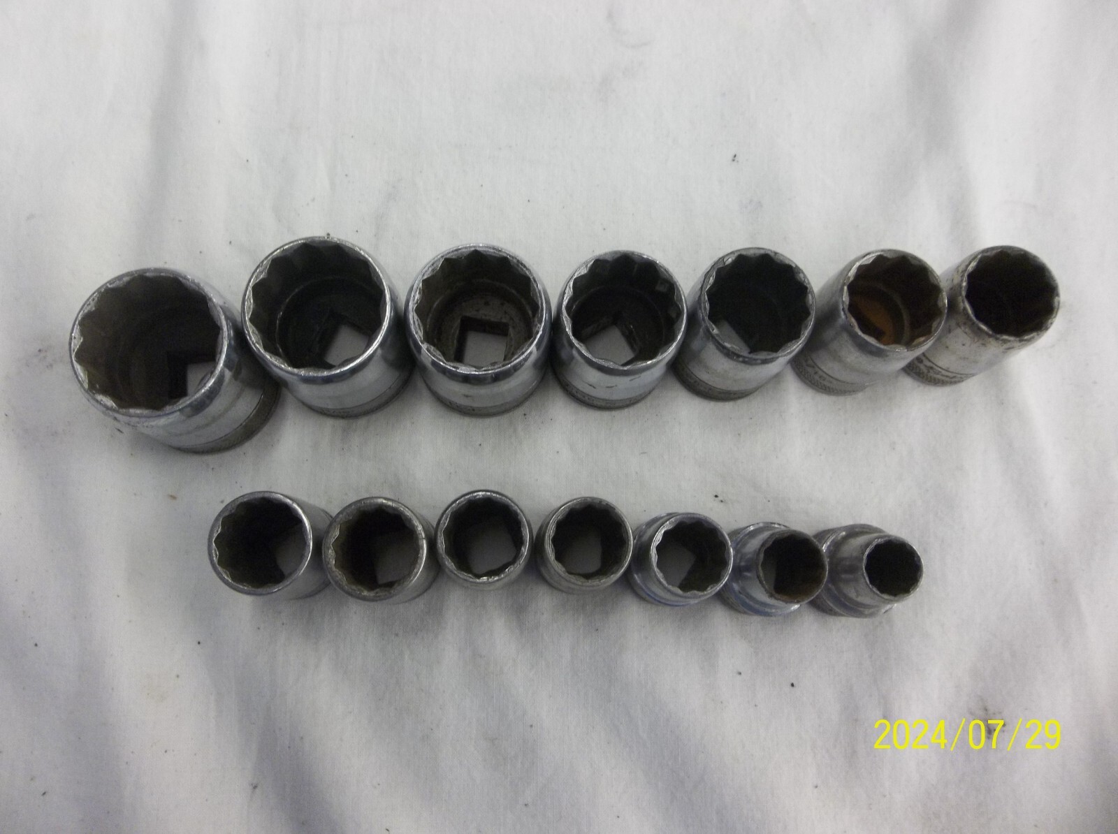 SK Tools 1/2″ Drive 12pt SAE Socket 14pc Set – 7/16″ to 1-1/8″ – vintage usa