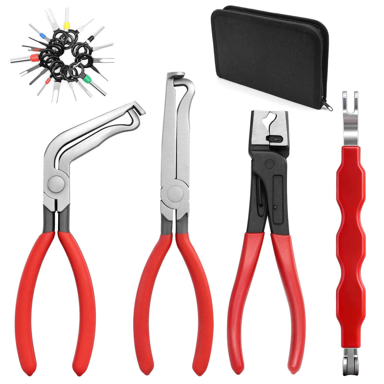 4Pcs Electrical Disconnect Pliers for Cars, Automotive Black