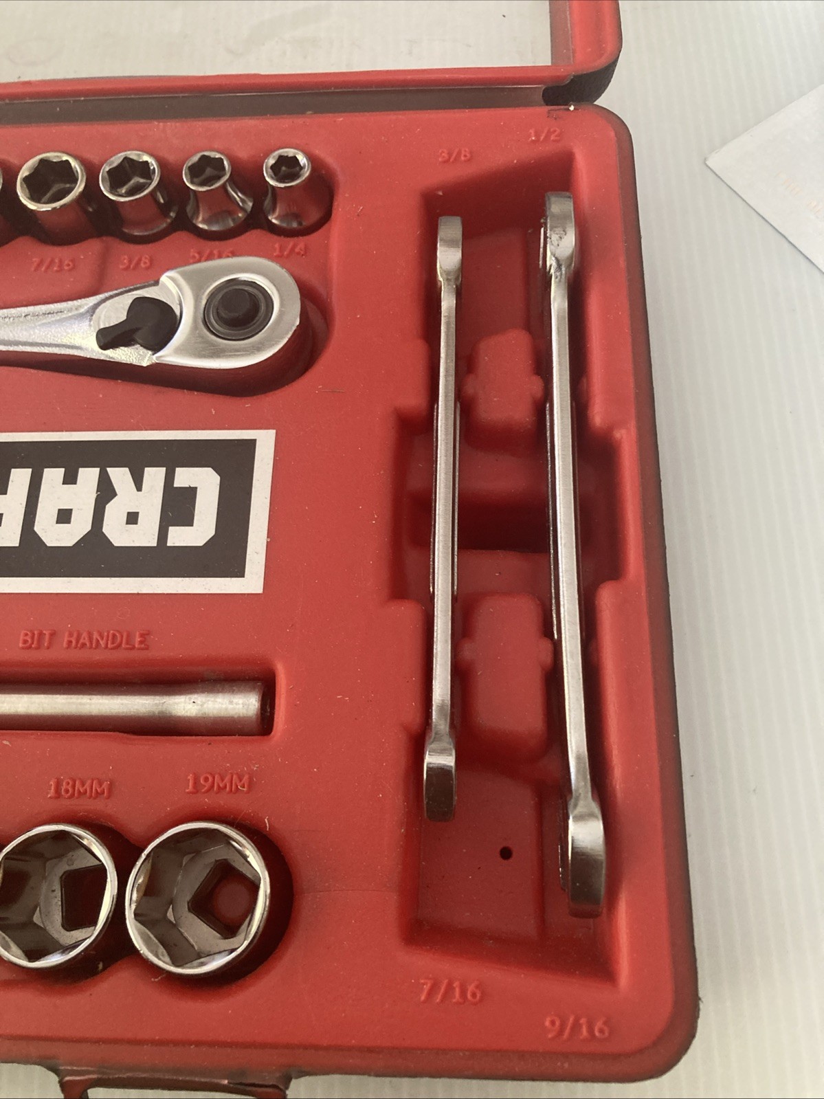 CRAFTSMAN USA 33429 29 PC SAE/METRIC 3/8″ DRIVE SOCKET RATCHET WRENCH SET W/CASE