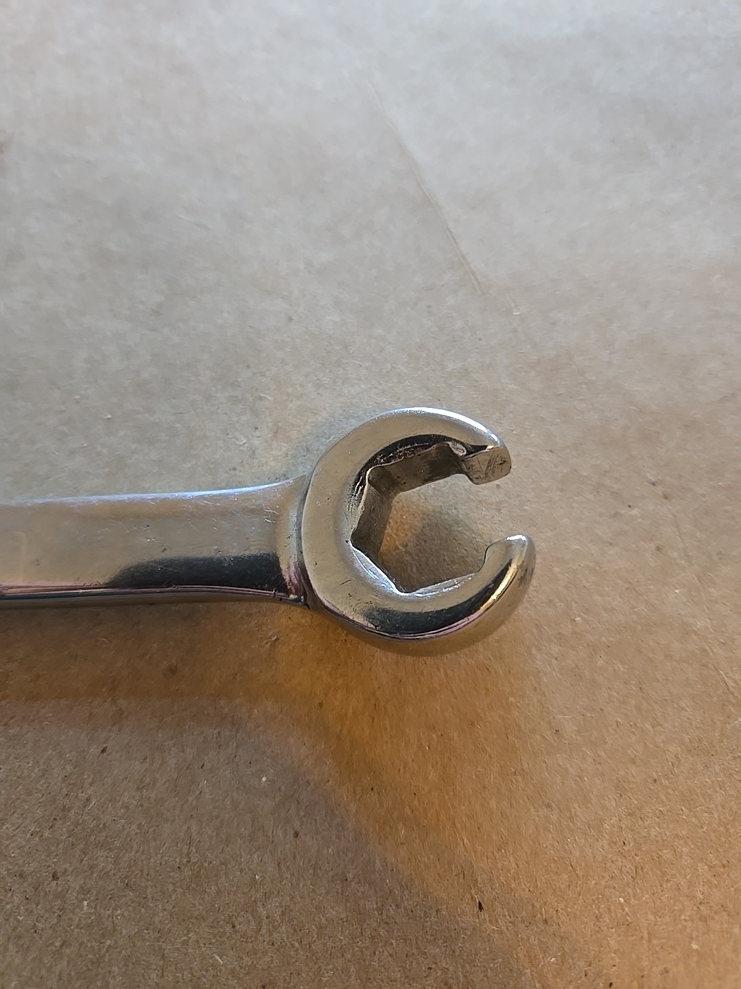 Snap On 9/16″ 6PT SAE Chrome Open/Flare Nut End Combination Wrench RXS18