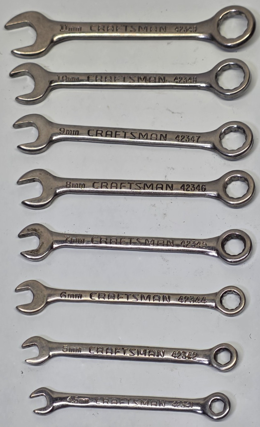 Craftsman Metric 8pc ~ 12 point ~ Midget Ignition Wrench Set ~ 4.5mm – 11mm