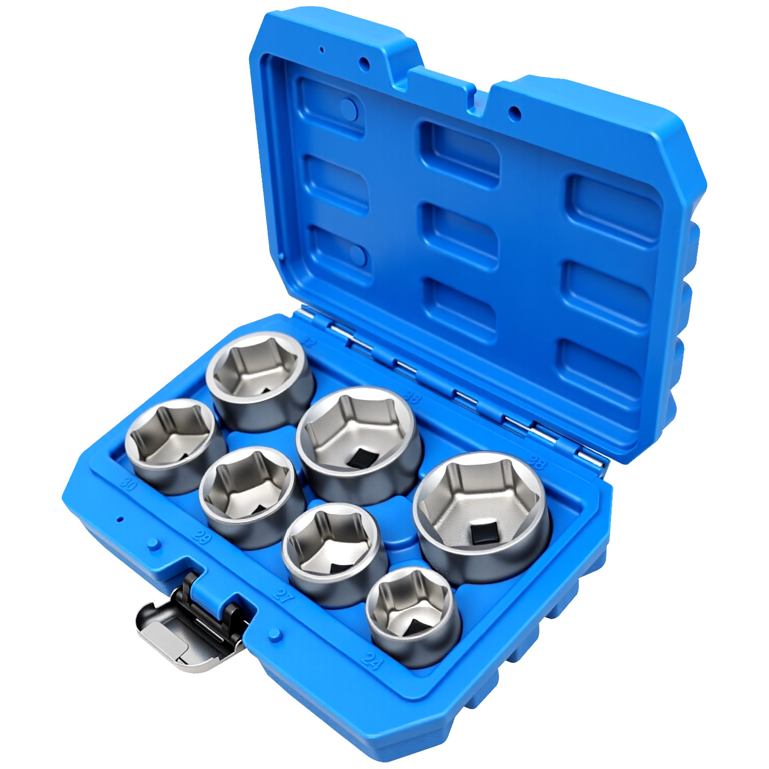 ZKTOOL 7PC 3/8″ Drive 6-Point Cap Type Oil Filter Removal Socket Set 24mm – 38mm