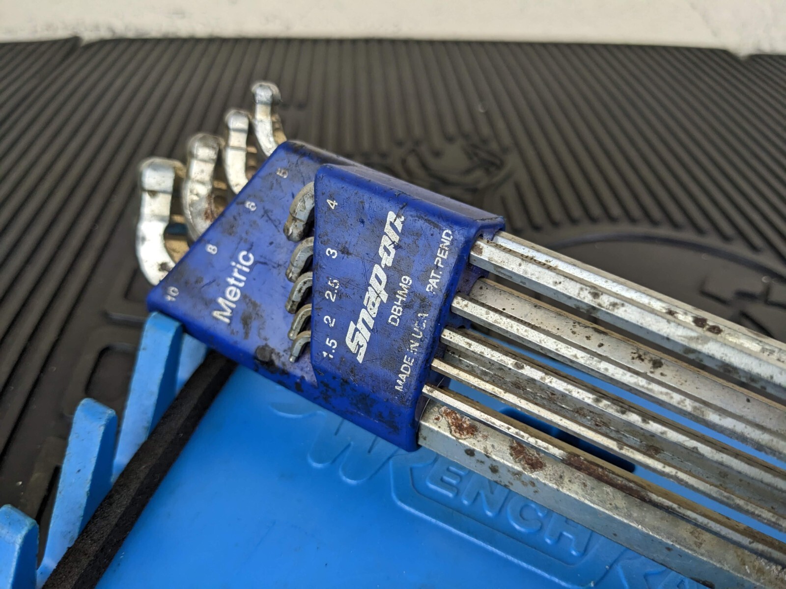 #bg811 Snap On Tools L-shaped Double Ball HEX METRIC Wrench Set w/Holder 9pc