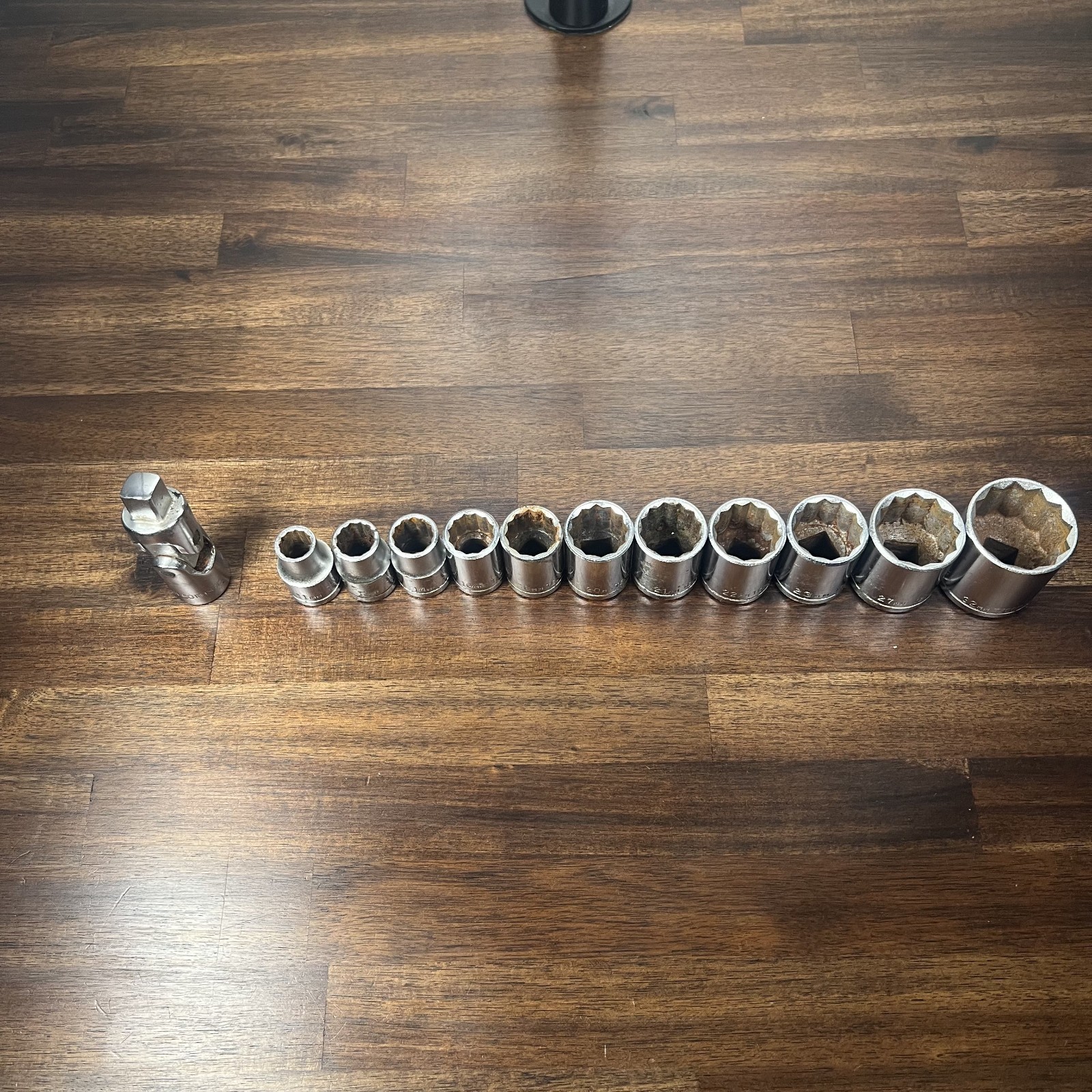 TecoMaster Vanadium 12 Point Socket Set (Missing Pieces) 11mm – 32mm See Picture