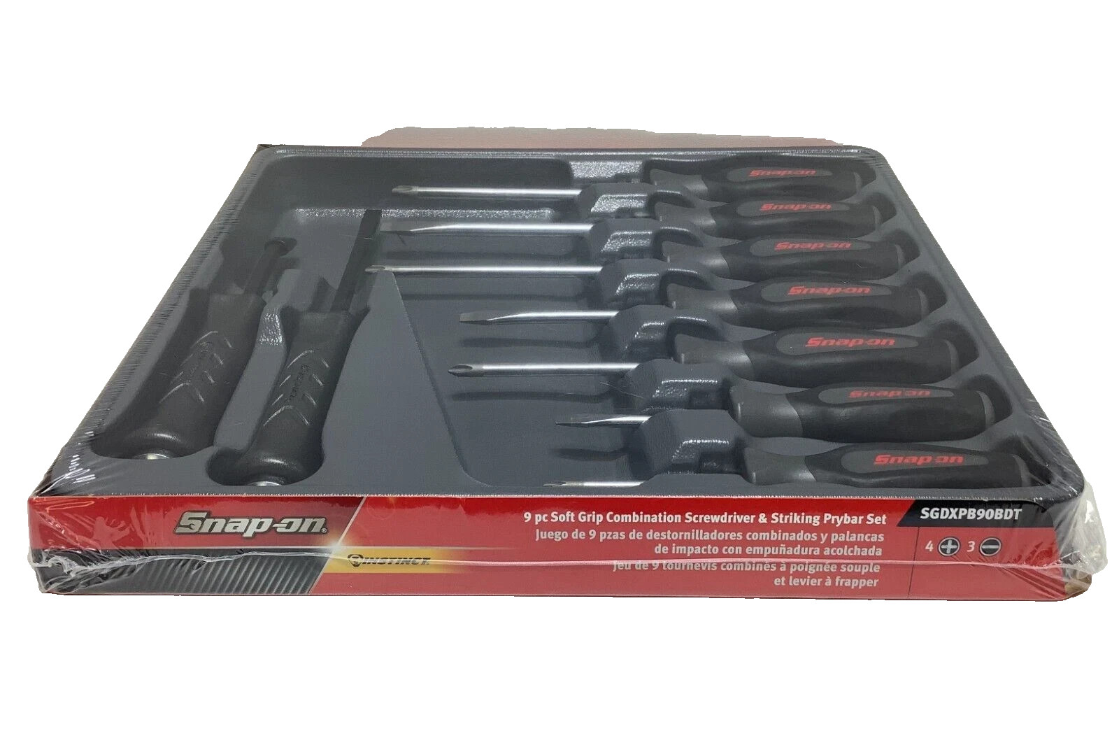 Snap-on 9pc Grey Screwdriver Striking Prybar & Chisel Set SGDXPB90BDT NEW USA