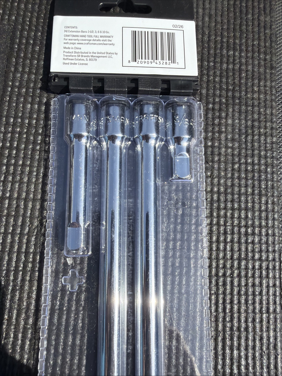 Sears Craftsman Nos 3/8” Extension Set 43282 1.5/3/6/10” Import Vintage