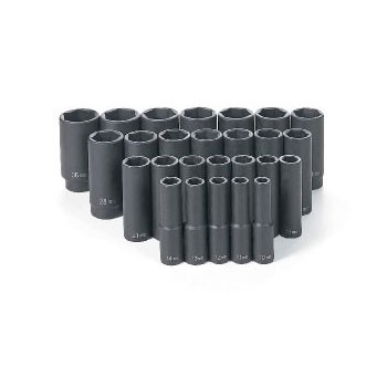 Grey Pneumatic 1326MD Socket Set 1/2″ Drive Deep Length Metric, 26 Pieces
