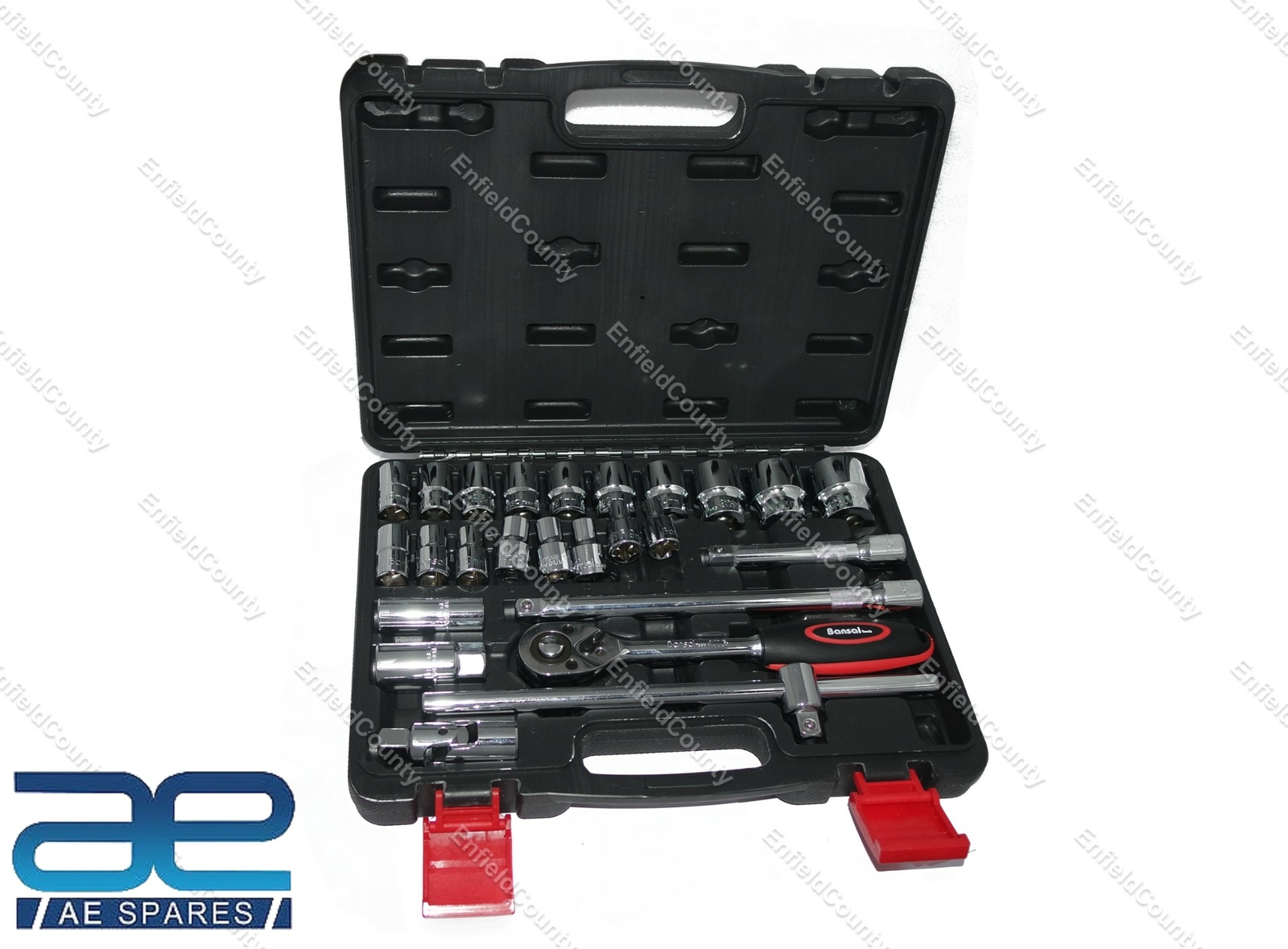 1/2″ Inch Square Drive Hex Bi-Hex 6 point Socket Set 25 Pcs.