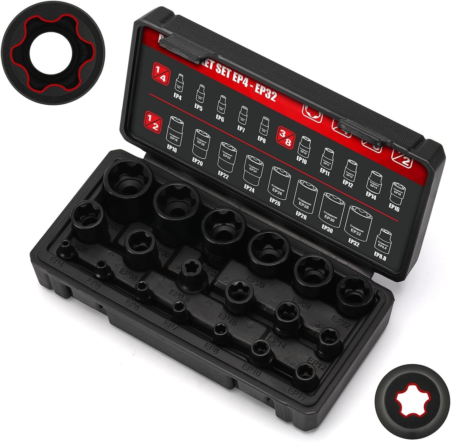 19PCS External Torx Plus Socket Set for Automotive Use with Various Applications