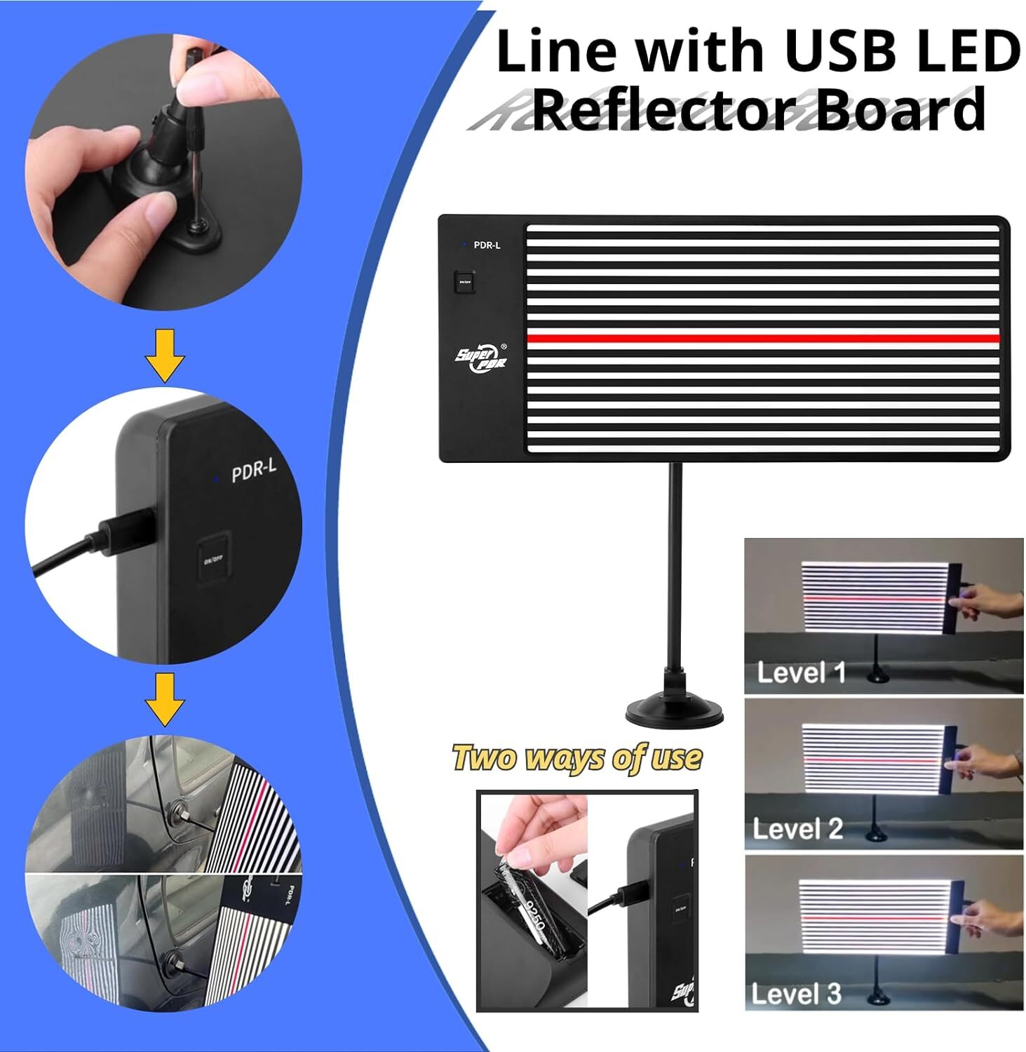 PDR Car Body Dent Puller Bridge Lifter LED Paintless Hail Remover Repair Kit
