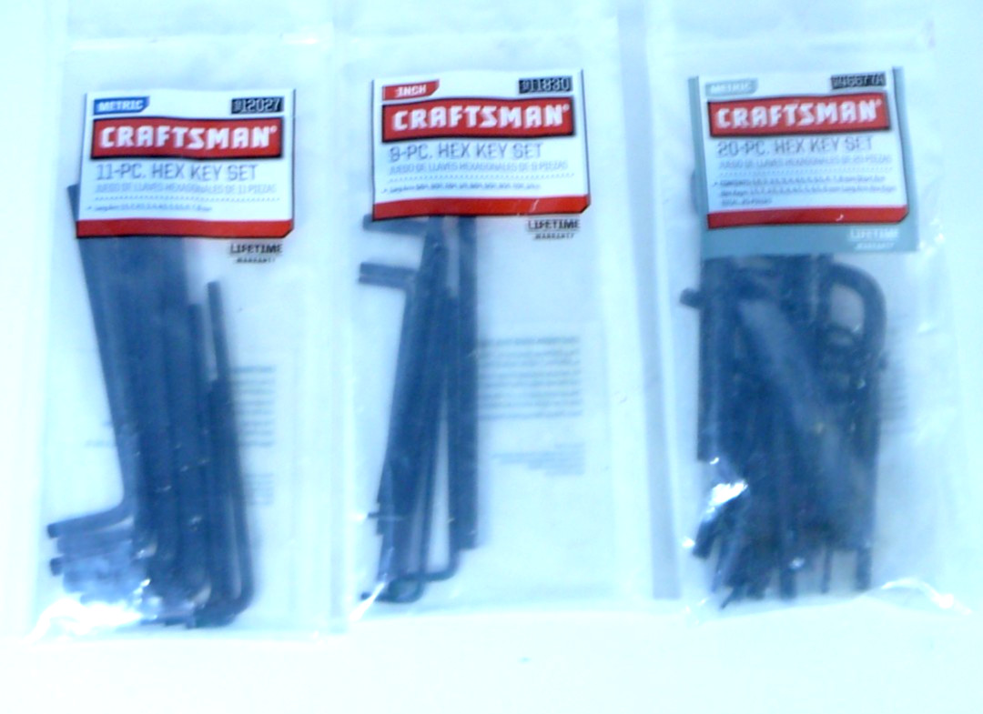 NEW CRAFTSMAN HEX KEY ALLEN WRENCH SET 40 PC PIECE SAE STANDARD INCH & METRIC MM