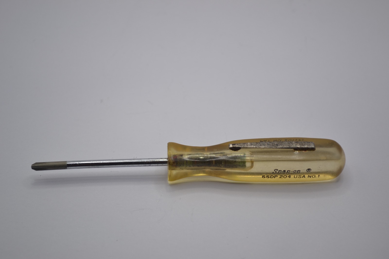 Snap On SDDP204 No.1 Vintage Phillips Amber Hard Plastic Handle Screwdriver y-1