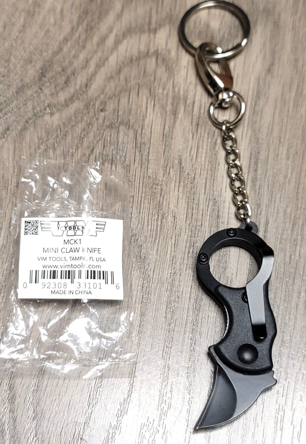 Vim Tools Mini Locking Claw Knife Keychain w/ Pocket Clip #MCK1