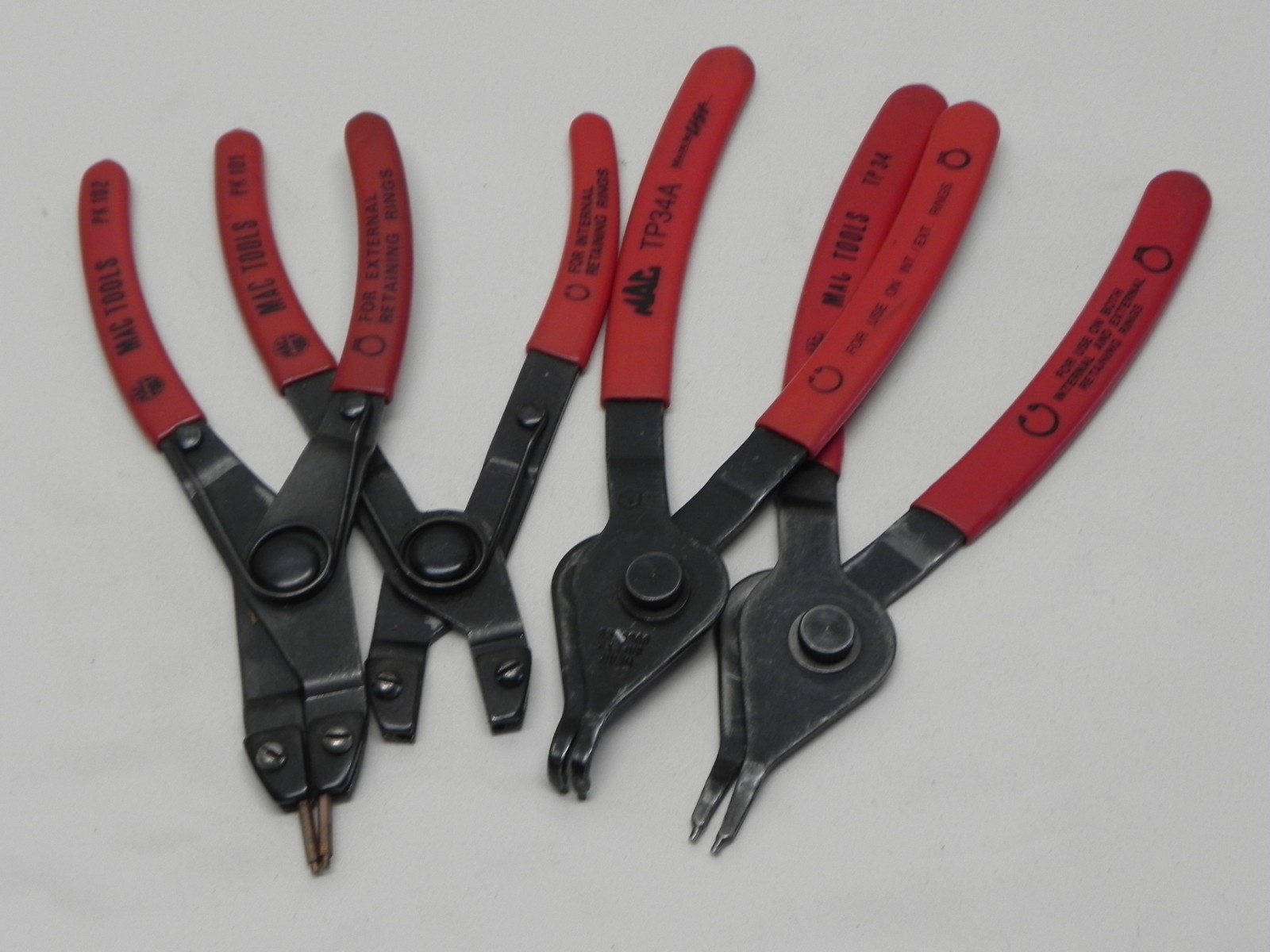 Mac 4 Piece Snap Ring Pliers Set Red