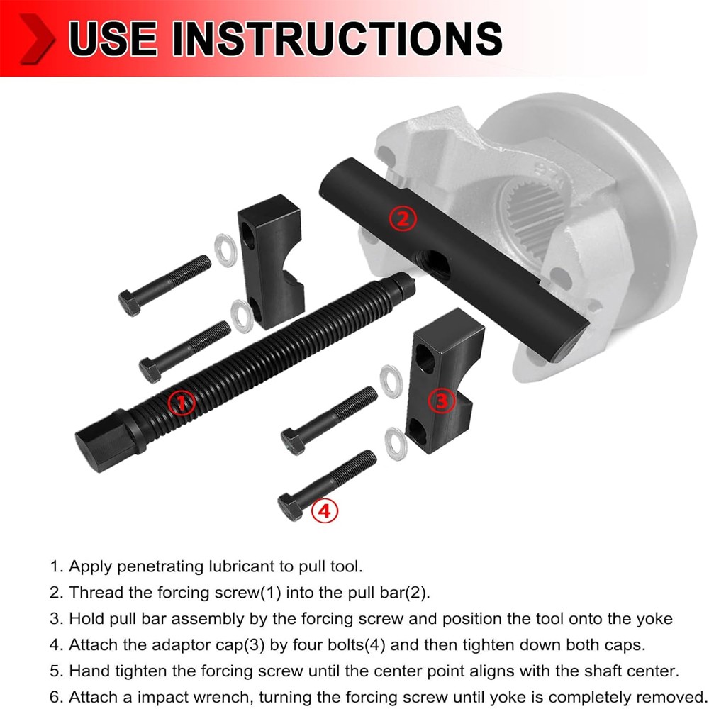 60050 Yoke Puller, Heavy Duty Yoke Tool for Class 6-8 Trucks (new)