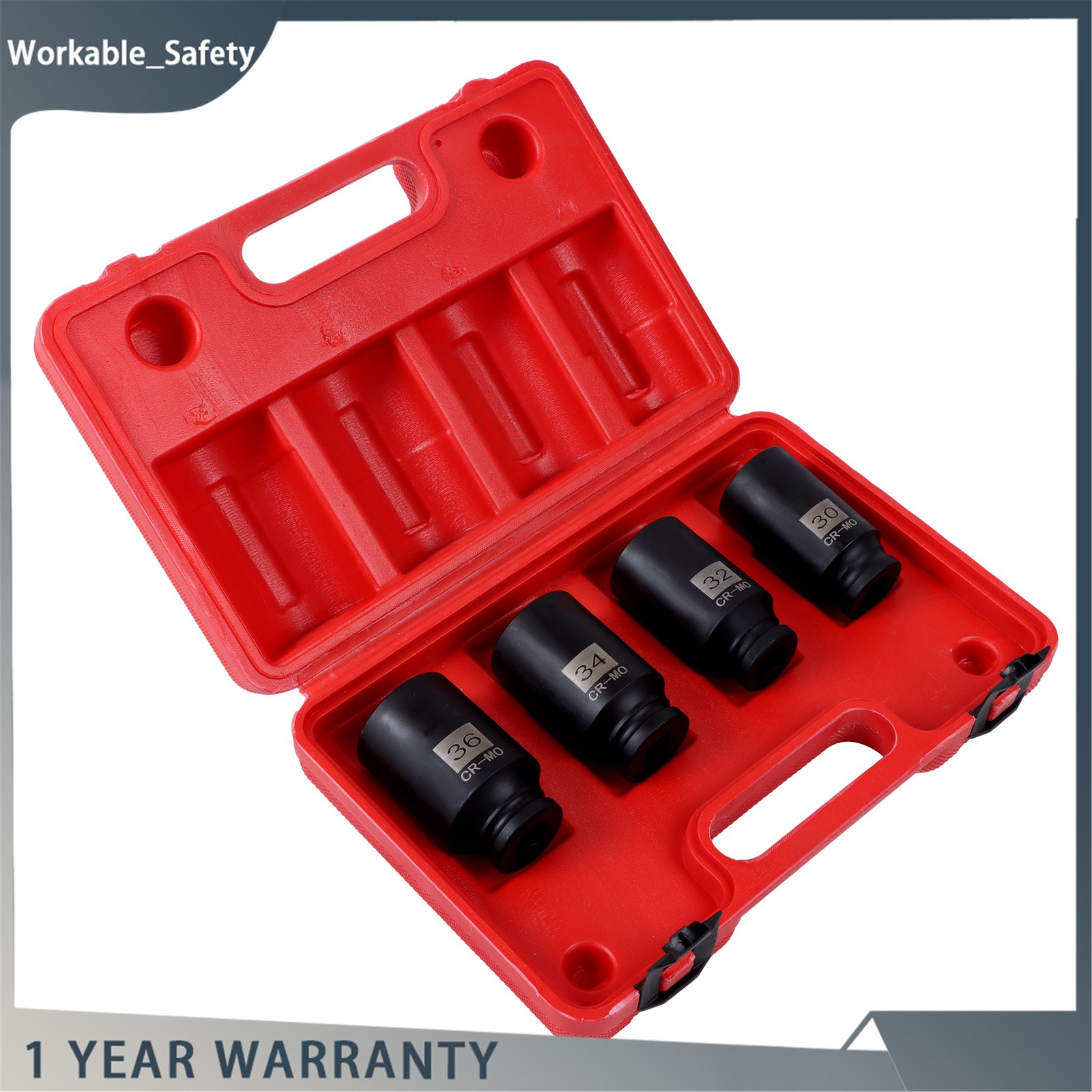 4pcs 1/2 Drive Deep Spindle Axle Nut Socket Set 30mm 32mm 34mm 36mm 12Point NEW