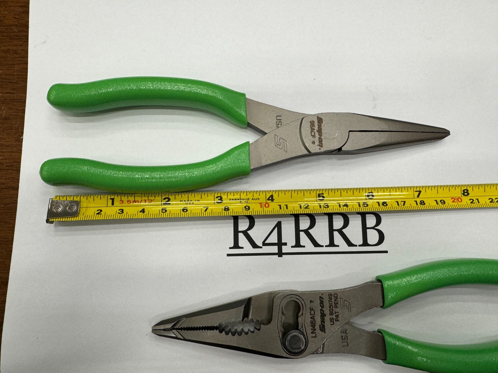 Snap-on Tools NEW 2PC GREEN Soft Grip Long Nose Pliers Lot Set 96ACFG LN46ACFG