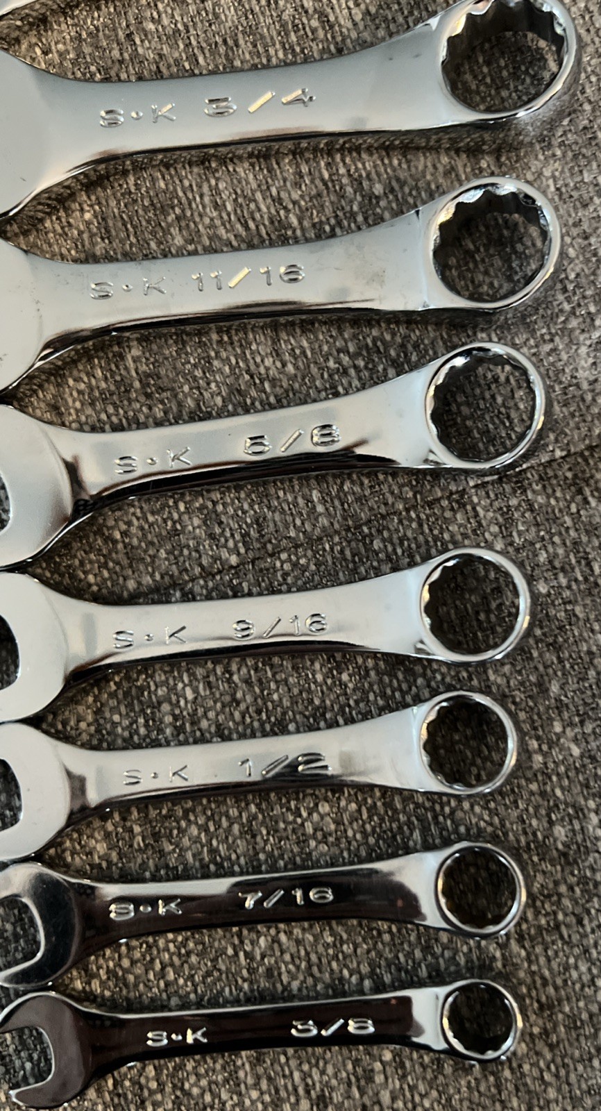 S & K 10 Pc Stubby Combo Wrench Set 3/8″-15 /16″ 12Pt Offset 88030