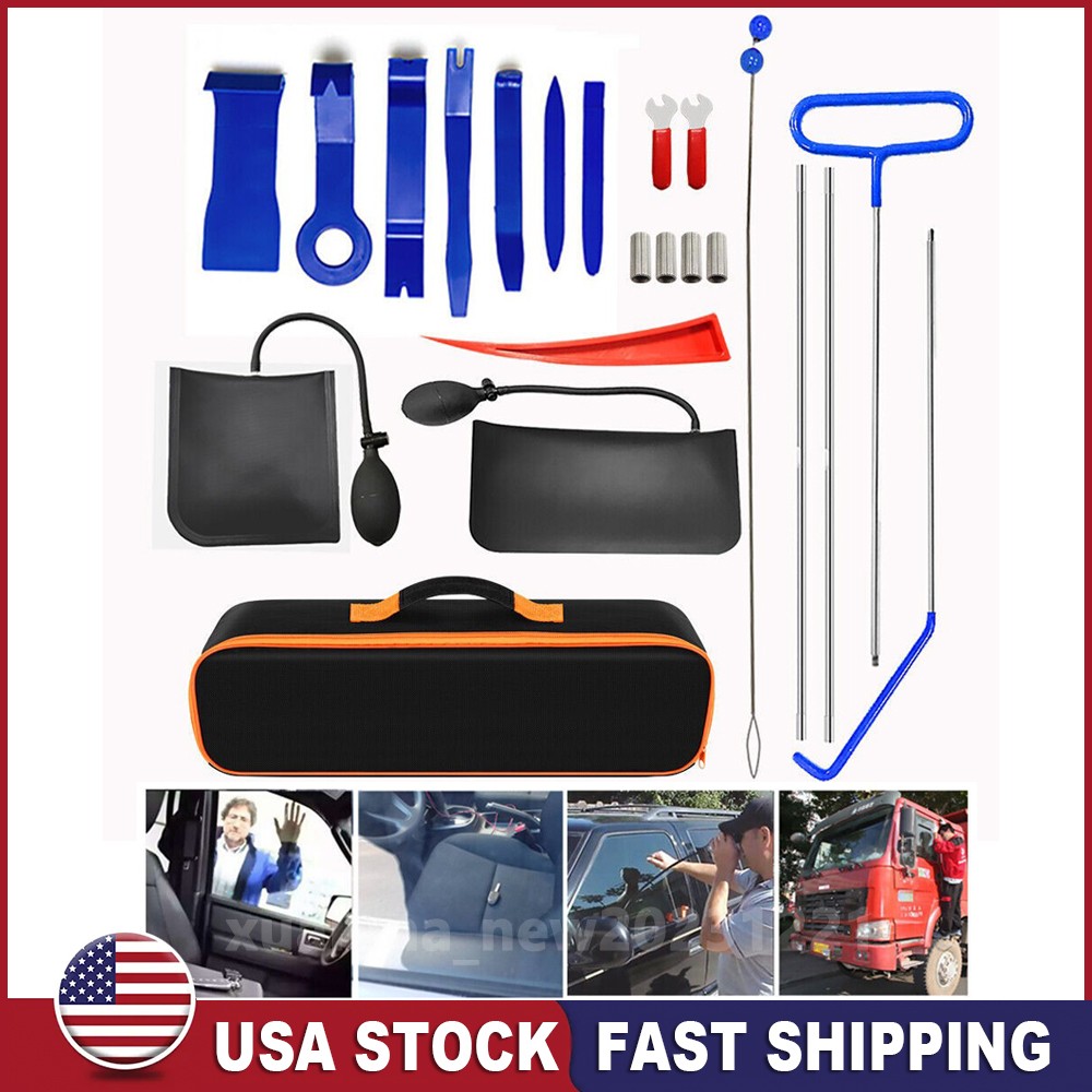 22Pcs Stainless Emergency Auto Tool Window Car Door Unlock/lock Repair Tool Kits