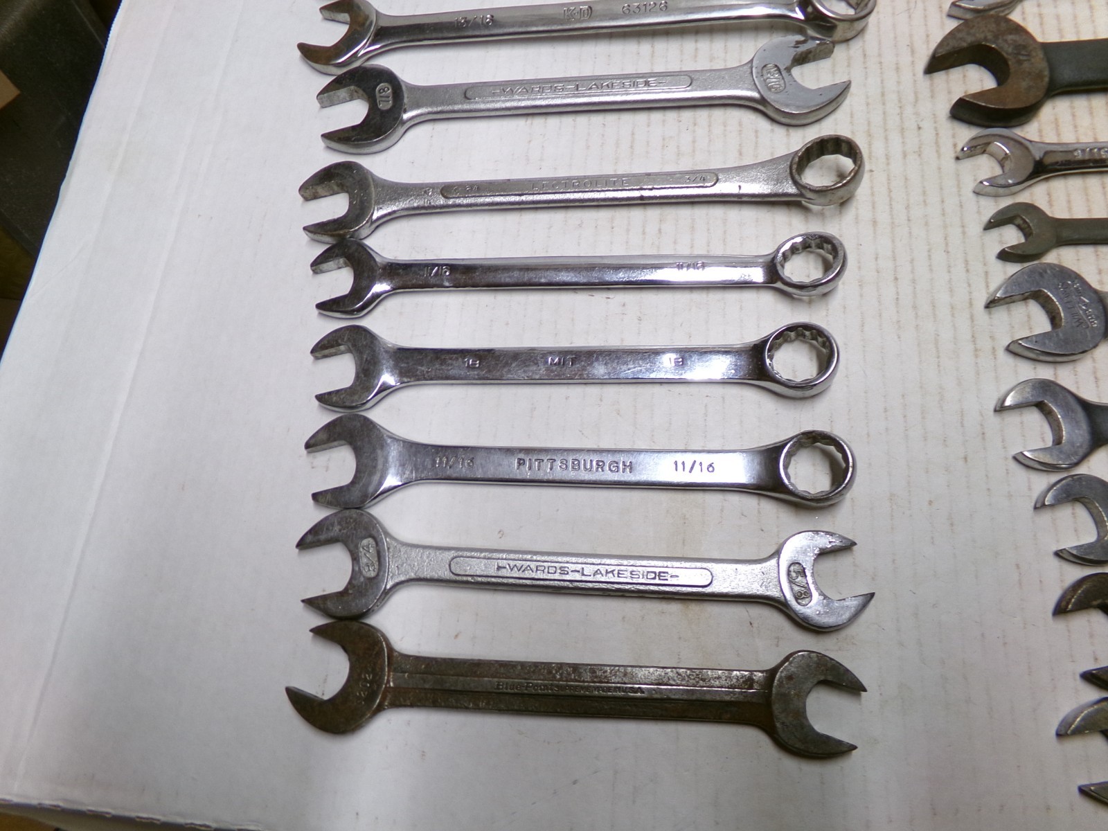 Lot of Assorted Wrenches Husky K-D Fuller Blue Point Pexto Wards Lakeside Vtg