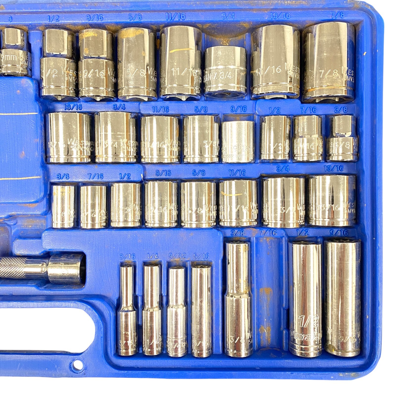 Westward 4PM18A Metric/SAE Mixed Socket Set 6-12 Point with Case, 82 Pcs
