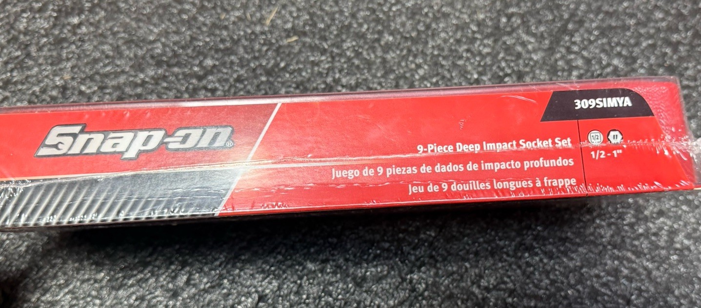 Snap-On 9-Piece Deep Impact Socket Set 309SIMYA 1/2 Inch Drive 6 Point Metric