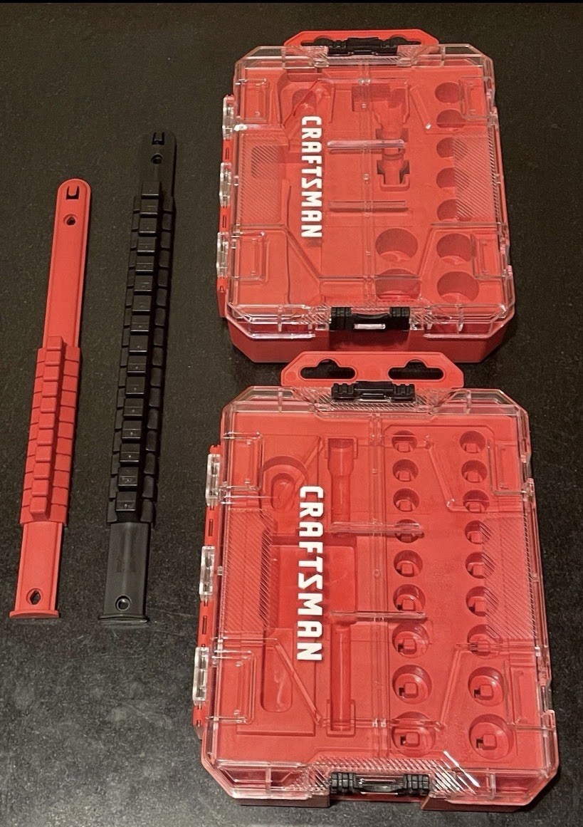 Craftsman 83 Piece 1/4, 3/8 & 1/2 SAE & Metric 6 & 12 PT Socket Lot With Holders