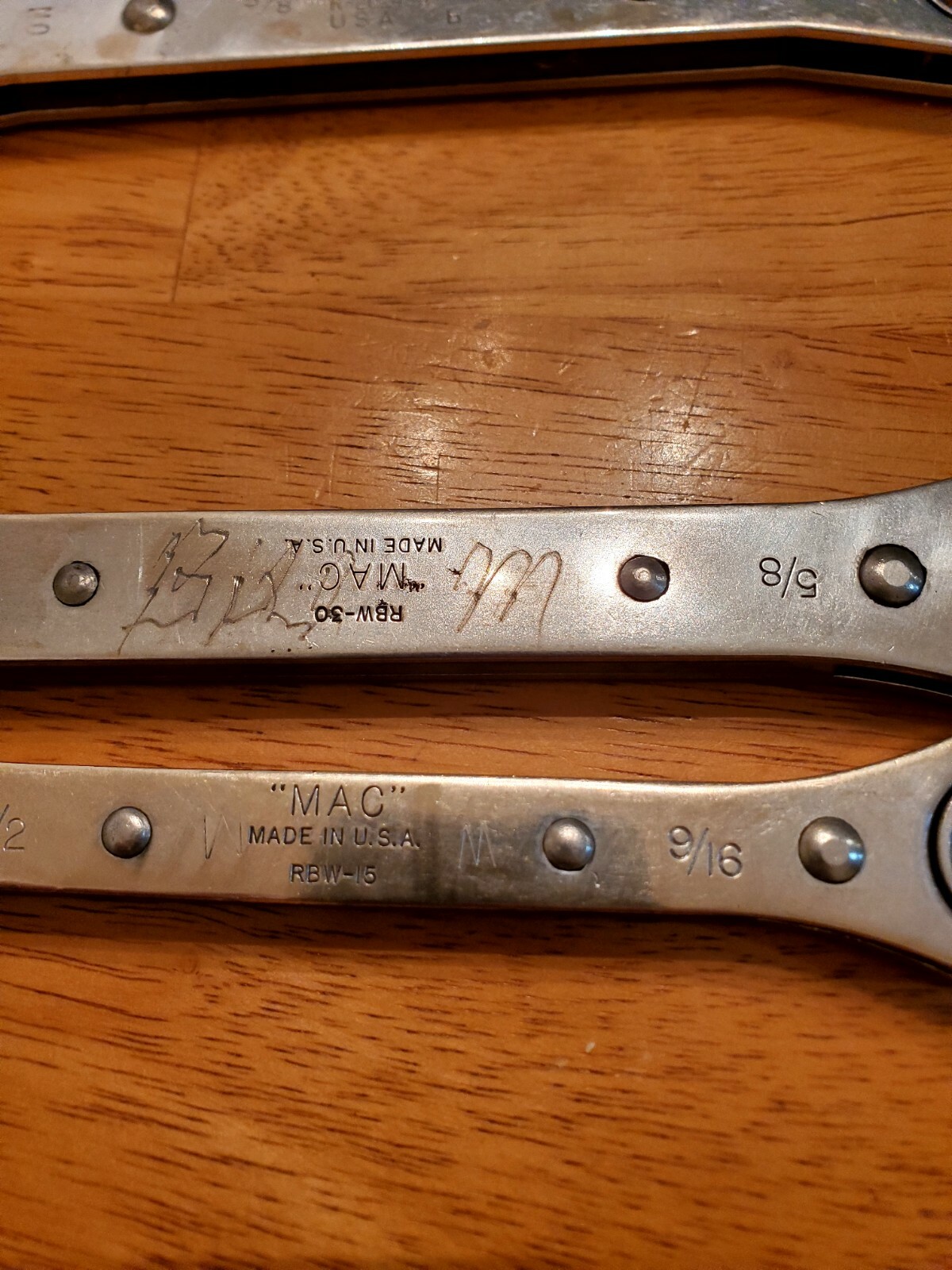 Mac Snap On 1/2-9/16 5/8-3/4 6&12PT Ratchet Wrenchs Lot Of 3
