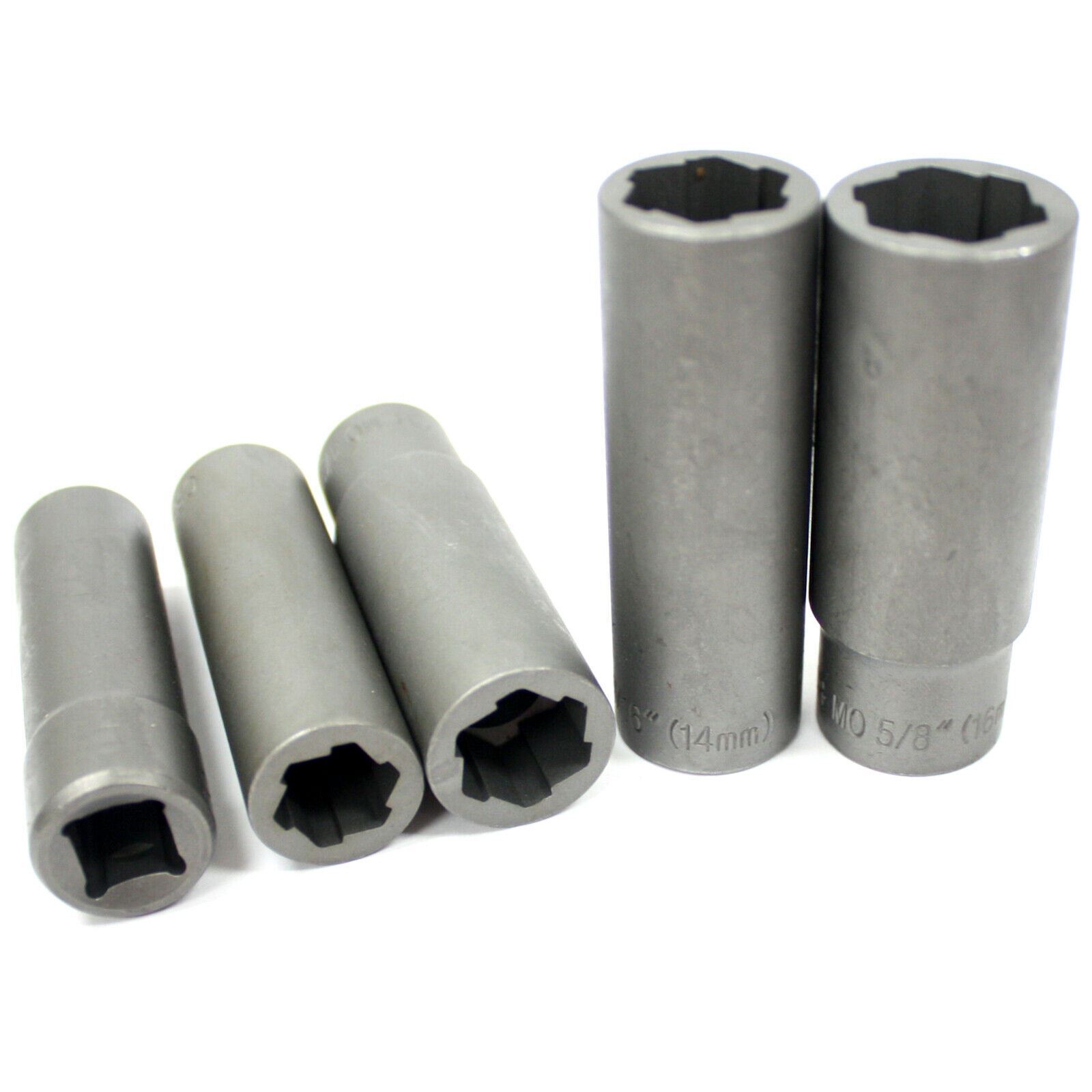 5pc SAE Metric Long Damaged Nut Bolt Remover Extractor Twist Socket Set 10-16mm