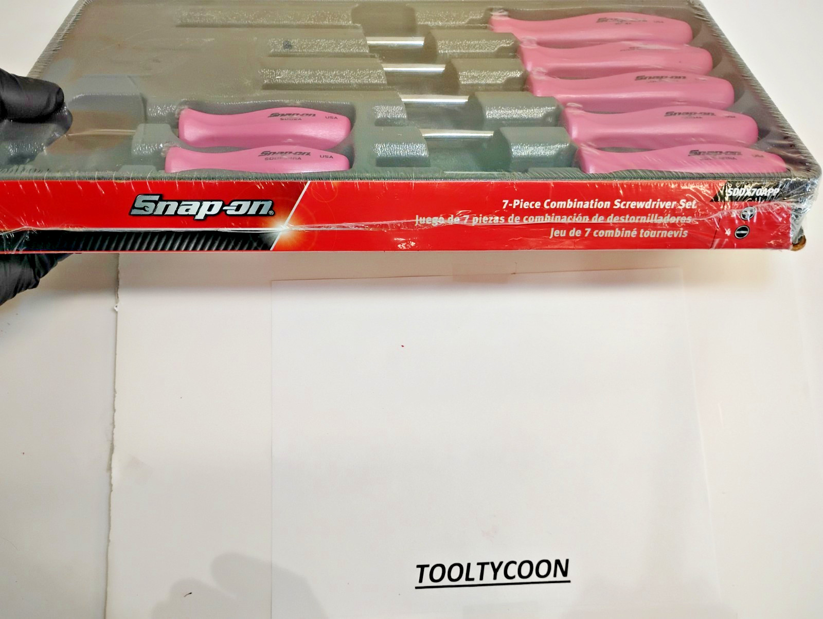 Snap-on Tools USA NEW NOS 7PC PEARL PINK Hard Handle Screwdriver Set SDDX70APP