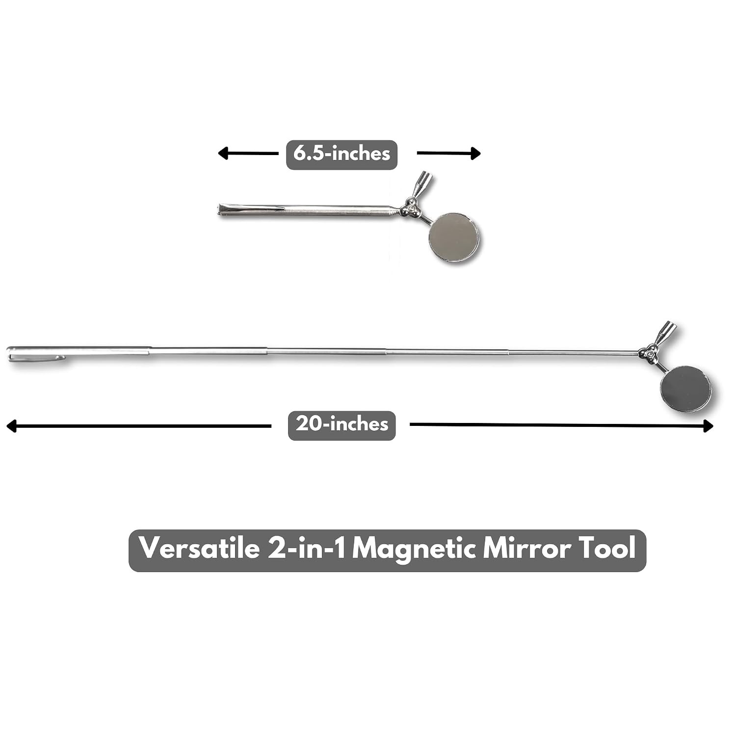 2-Pack Telescoping Magnetic Inspection & Pickup Tools, Extendable to 20 inches