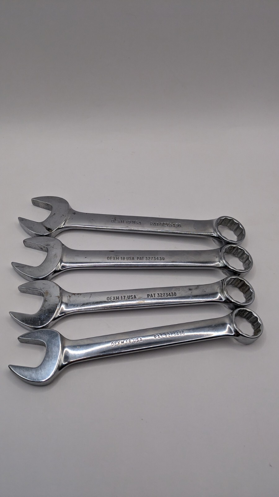 Snap On Combo Wrench Set 19mm,18,17,16
