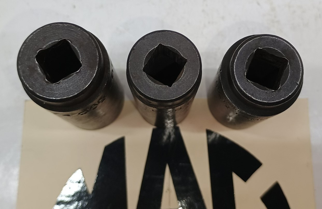 63 Mixed Mac Tools XDP246,240,6 3/4″-5/8″-18MM Deep Impact 3/8Dr 6Pt Used