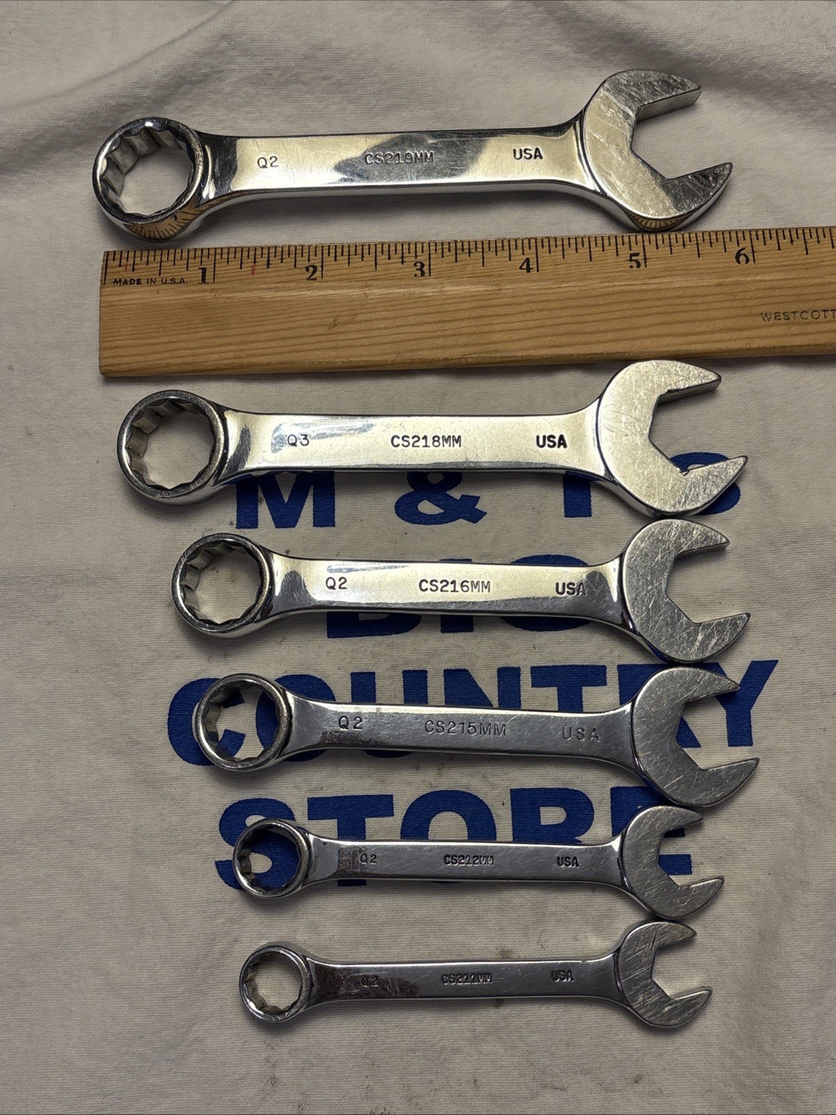Mac Tools USA 6pc 12pt Metric 11mm-19mm Stubby Combination Wrench Set