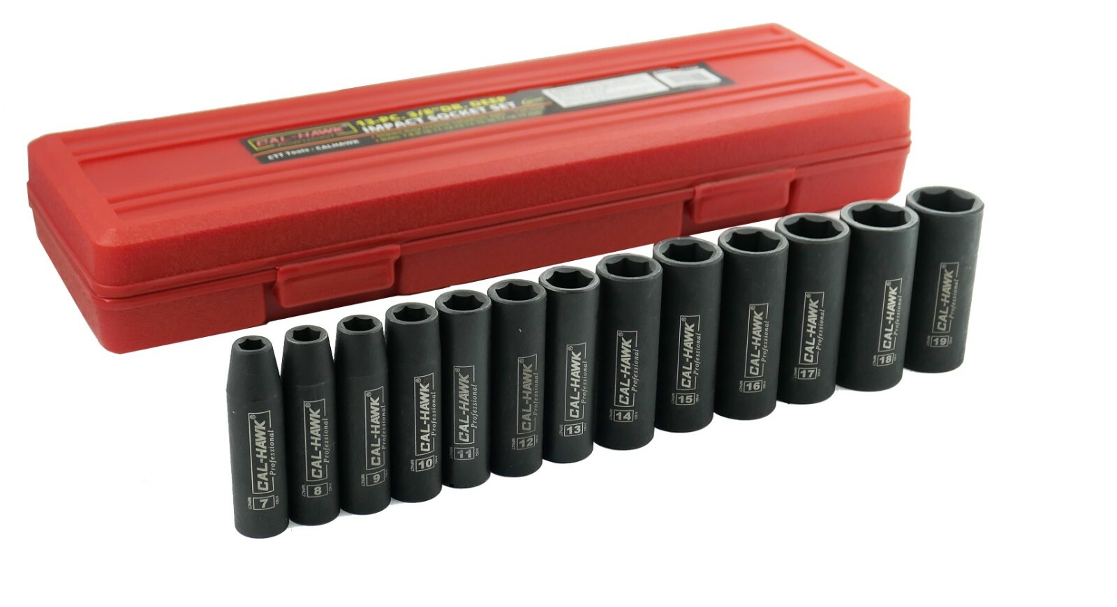 13 pc 3/8″ Dr. 6 POINT Metric Deep Impact Socket Chrome Vanadium CRV Set