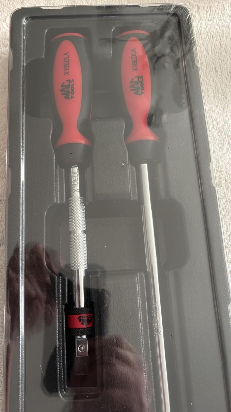 Mac Tools 3 Pc. 3/8” Drive Locking Hand Drive Extension Set w/Plastic Tray
