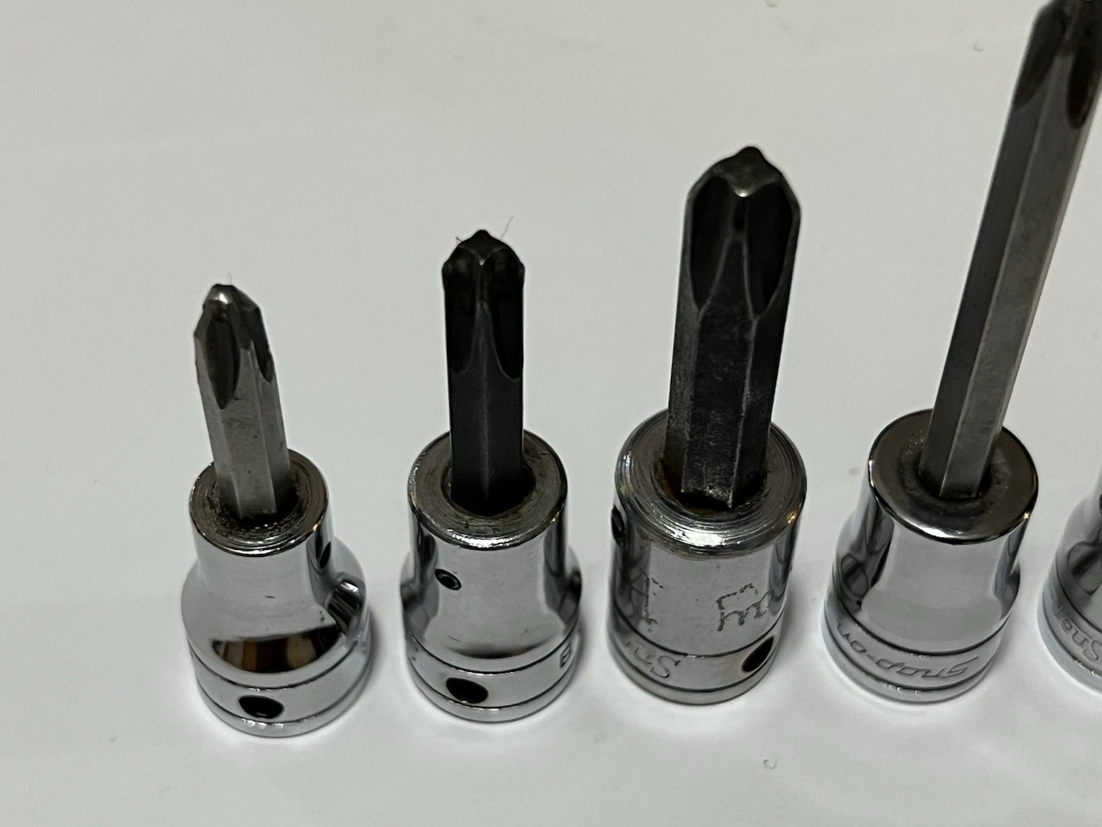 Snap On 3/8 Drive Drag Link Flat Tip and Phillips Socket Driver Set 9 pc USA